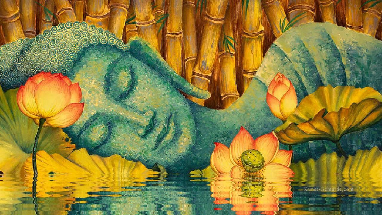 RELAXING BUDDHA auf Seerospeich Buddhismus Ölgemälde